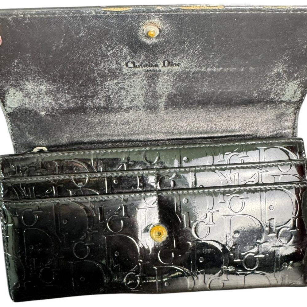 Dior Patent Leather‎ Continental Signature Long Wallet - Picture 7 of 12